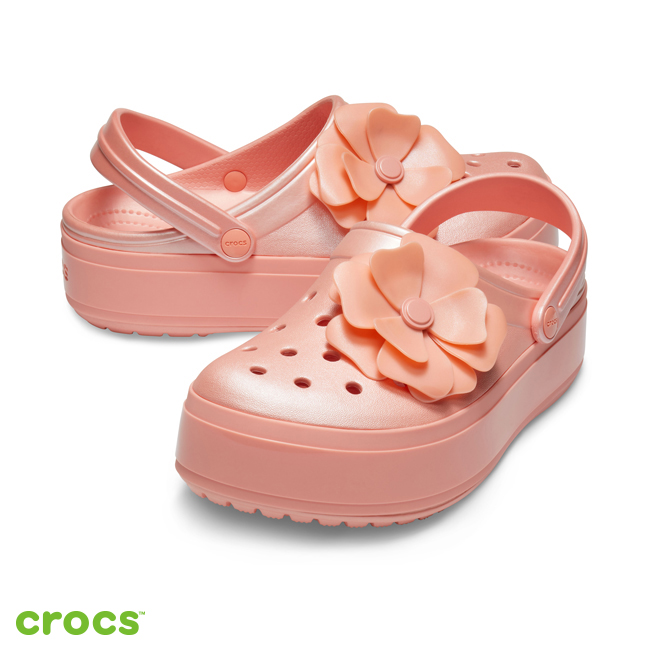 Crocs 卡駱馳 (中性鞋) 立體花朵厚底卡駱班 205746-737