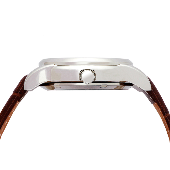 Valentino Coupeau 范倫鐵諾 古柏 日月相鏤雕機械腕錶 (銀殼/咖帶)