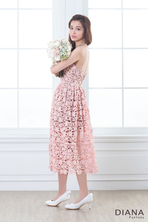 DIANA 漫步雲端LADY款--法式蕾絲婚宴跟鞋-白