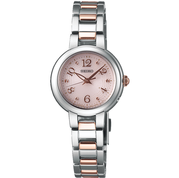 SEIKO精工 vivace太陽能法式浪漫電波女錶(SWFH049J)-粉/25.2mm