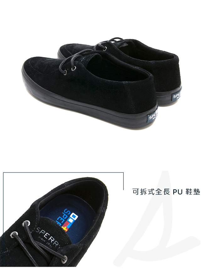 SPERRY 冬感麂皮紳士麂皮休閒鞋(男)-黑