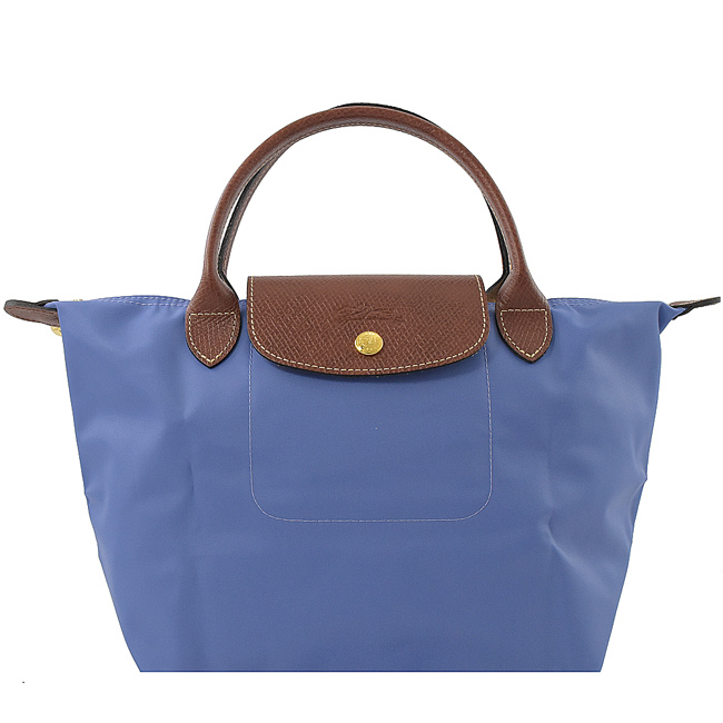 LONGCHAMP Le Pliage Nylon尼龍短把手提包(藍紫/S)