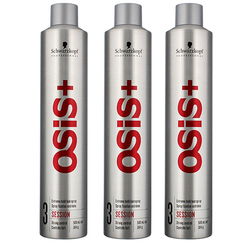 Schwarzkopf OSIS 施華蔻 ＃3 黑炫風特強定型霧 500ml × 3