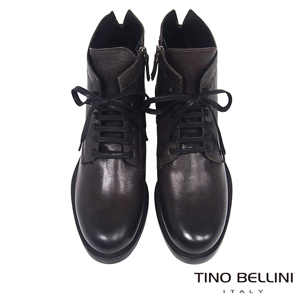 Tino Bellini巴西進口戶外休閒牛皮輕量綁帶短靴_棕