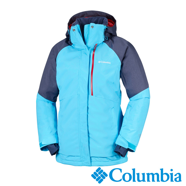 Columbia哥倫比亞 女款-Omni-HEAT鋁點保暖防水連帽外套-藍色