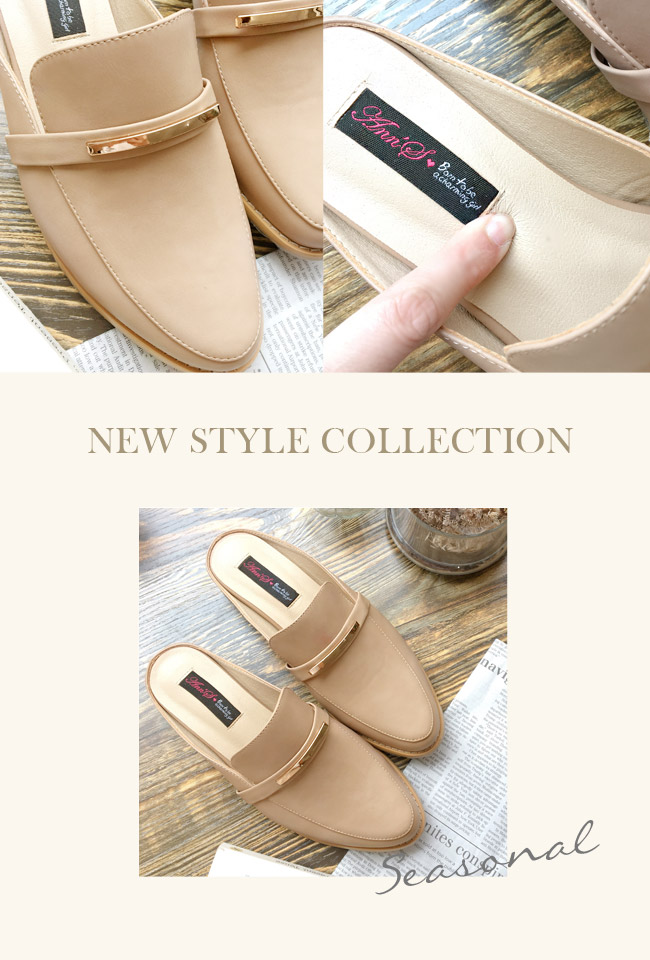 Ann’S輕鬆成為購買的理由-金屬條穆勒鞋-杏