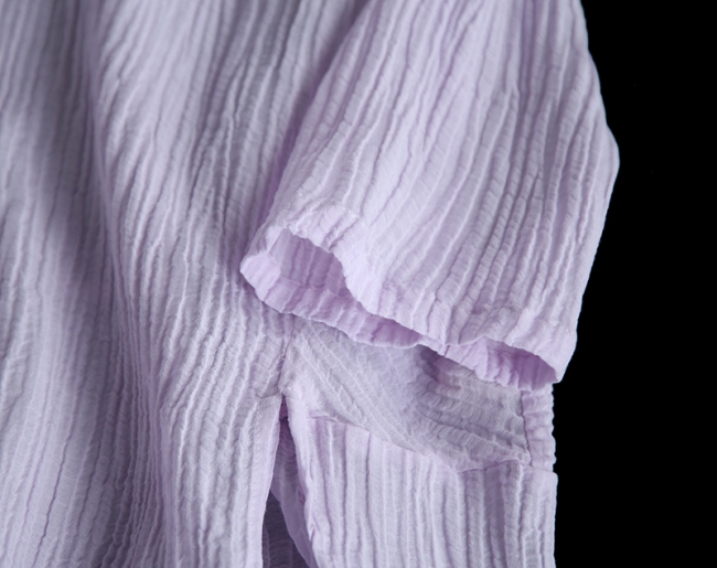 肌理自然褶寬鬆蝙蝠袖棉麻t恤透氣輕薄上衣-設計所在