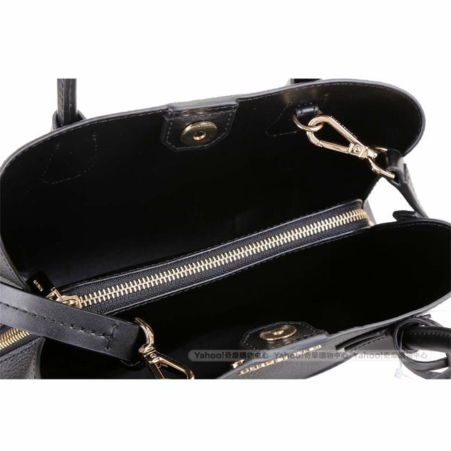 Michael Kors Mercer Gallery 小型荔紋牛皮兩用包(黑色)