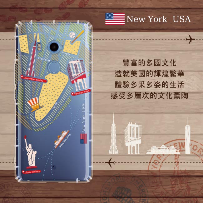 反骨創意 HTC 全系列 彩繪防摔手機殼-世界旅途(慾望城市)