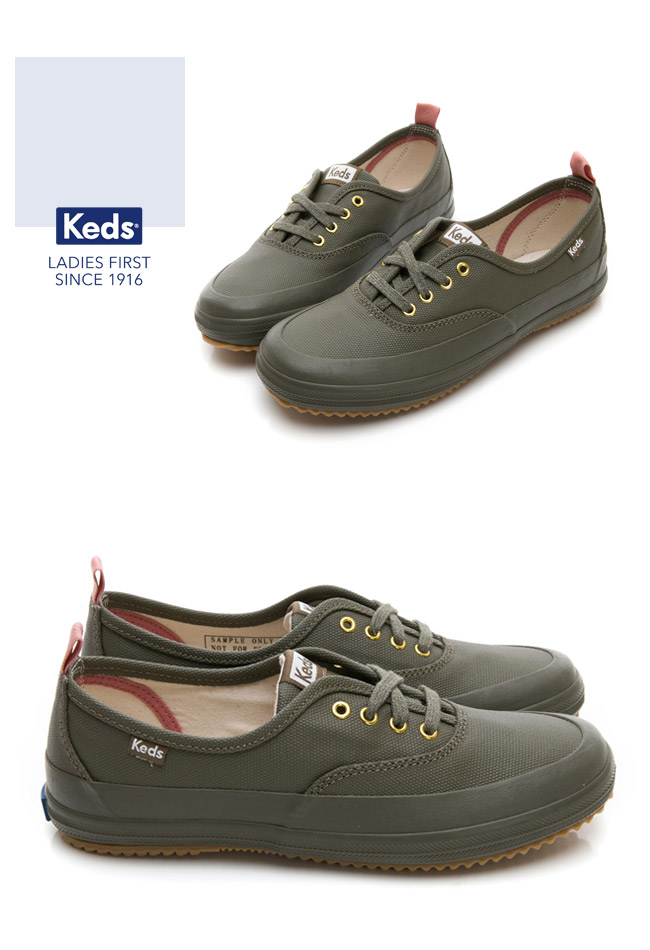 Keds SCOUT 機能防潑水綁帶休閒鞋-橄欖綠