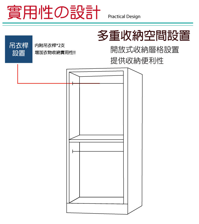 綠活居 麥利特時尚2.7尺實木雙吊衣櫃/收納櫃-81x59x196cm-免組