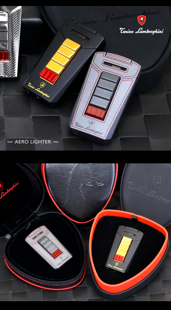 藍寶堅尼Tonino Lamborghini AERO LIGHTER 打火機(灰底紅線)