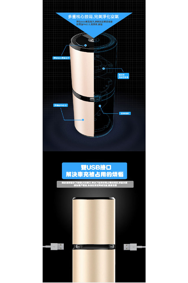 速霸 KT777 螺旋式渦輪風扇 高效能負離子空氣清淨機-黑