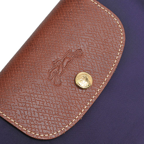 Longchamp折疊中型手提水餃包(深紫)