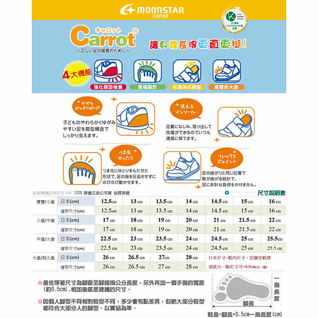 日本Carrot機能童鞋 速乾3E寬楦款 TW1462黑(中小童段)