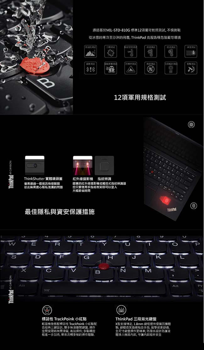 ThinkPad X1C 14吋筆電 i5-8250U/8G/256G/Win10 Pro