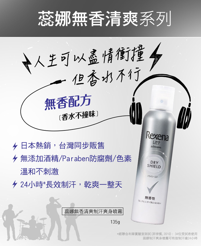 Rexona 蕊娜 制汗爽身噴霧 無香清爽 135G