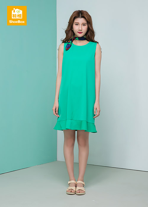 達芙妮DAPHNE ShoeBox系列 涼鞋-交叉魔鬼氈繞踝厚底涼鞋-粉膚