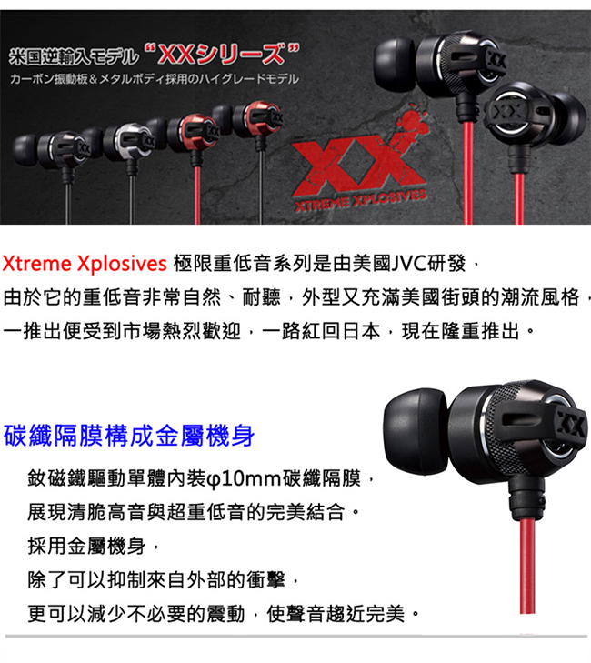 【JVC】新XX系列入耳式高音質耳機 HA-FX33X