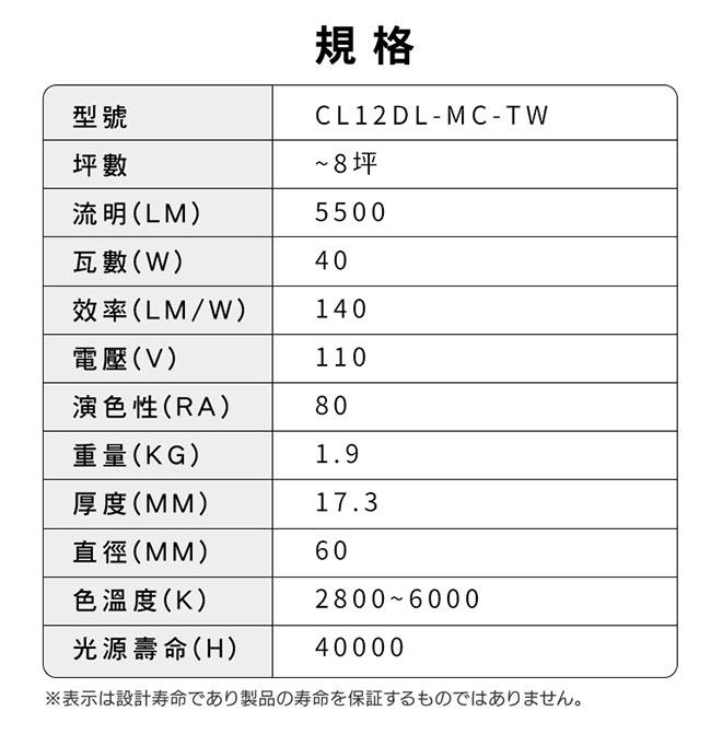 日本IRIS 5-8坪 遙控調光調色 LED吸頂燈-立夏 CL12DL-MC