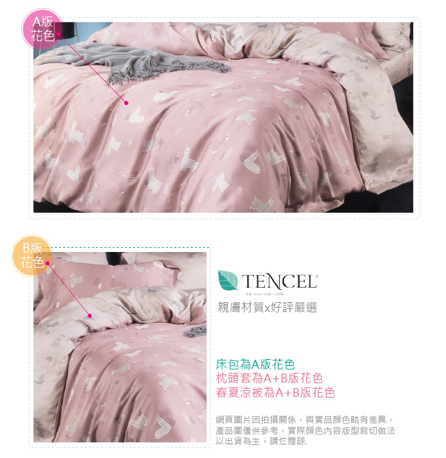 BEDDING-100%天絲萊賽爾-單人薄床包加大5x6.2尺涼被三件組-清新派-磚紅