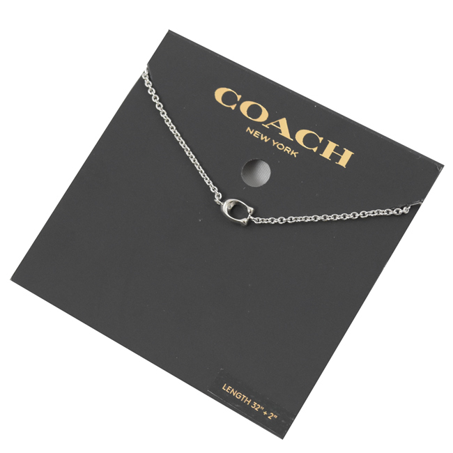 COACH 小C字LOGO細鍊項鍊(銀色)