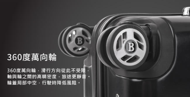 BENTLEY 20吋 PC+ABS 蜂巢纹拉鍊款輕量行李箱 -黑