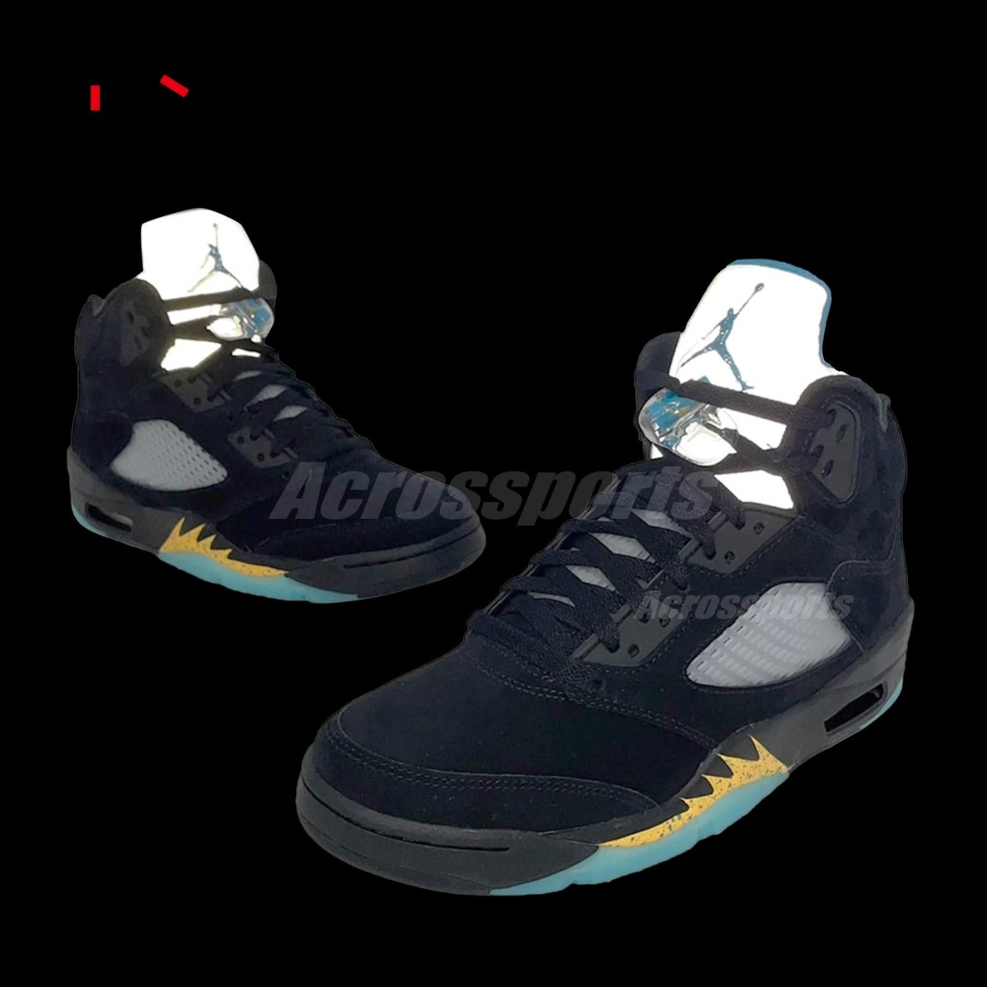 Nike Air Jordan 5 Retro Aqua 黑藍黃喬丹反光CP3 男鞋DD0587-047