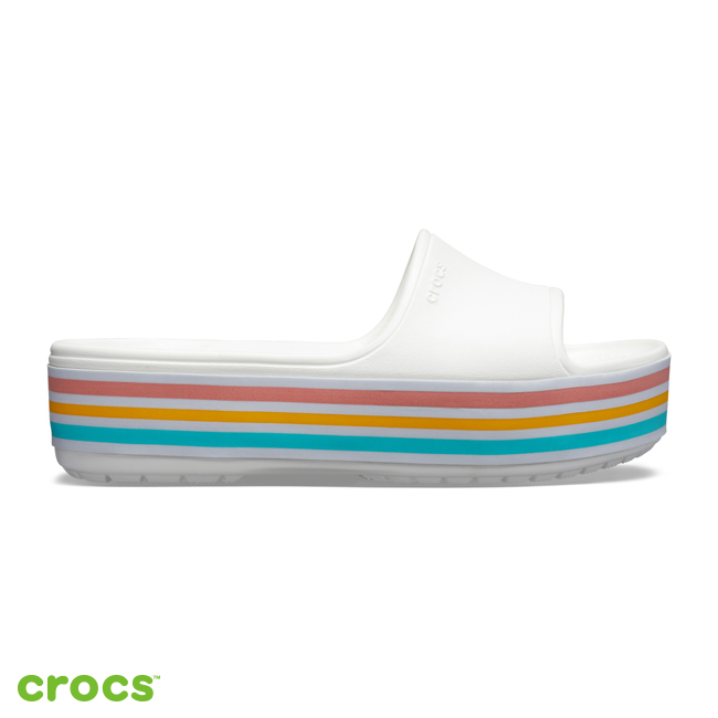 Crocs 卡駱馳 (中性鞋) 厚底卡駱班撞色涼拖 205693-100