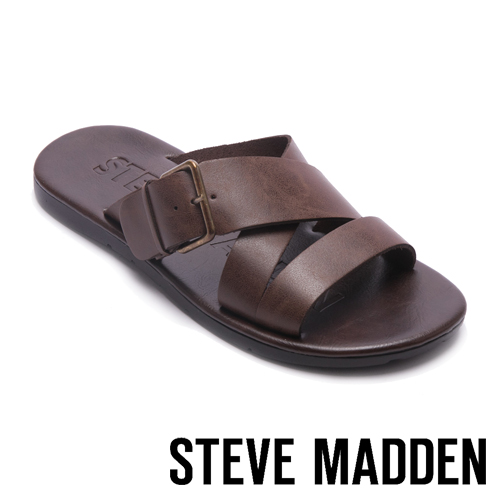 STEVE MADDEN-SUSPENSE扣帶式男士夏季涼拖鞋-咖啡