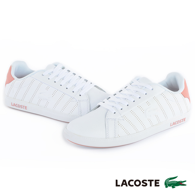 LACOSTE 女用休閒鞋-粉橘