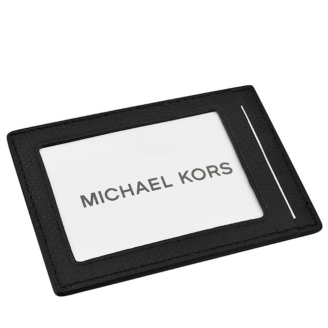 MICHAEL KORS Camden 浮雕牛皮十一卡雙摺短夾-附活動式卡夾(黑色)