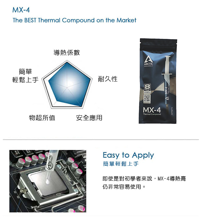 【ARCTIC】 MX-4 高效散熱膏 2g小容量