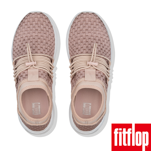 FitFlop STRIPKNIT LACE UP SNEAKERS-玫瑰金