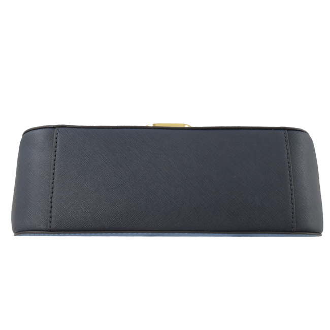 MICHAEL KORS BRIDGETTE 金屬壓釦拼色翻蓋兩用斜背包(藍)