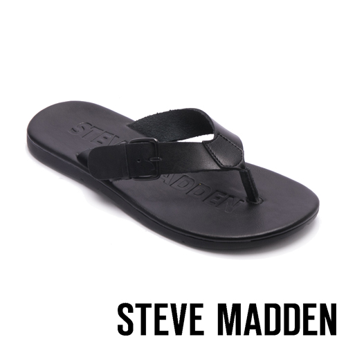 STEVE MADDEN-SECURED扣帶式男士夏季夾腳涼拖鞋-黑色