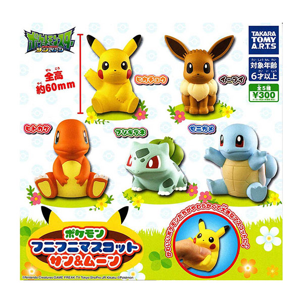 Takara Tomy 扭蛋轉蛋 寶可夢 Pokemon 軟膠公仔 (一套全5種)