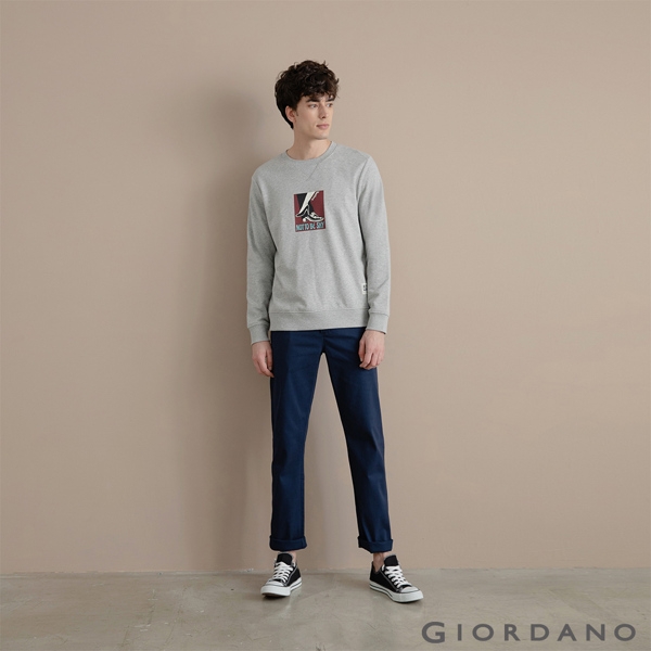 GIORDANO 男裝基本款錐形彈力卡其長褲 - 02 海軍寶藍