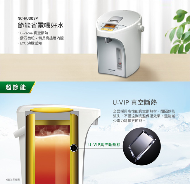 Panasonic 國際牌 3公升真空斷熱節能保溫熱水瓶 NC-SU303P