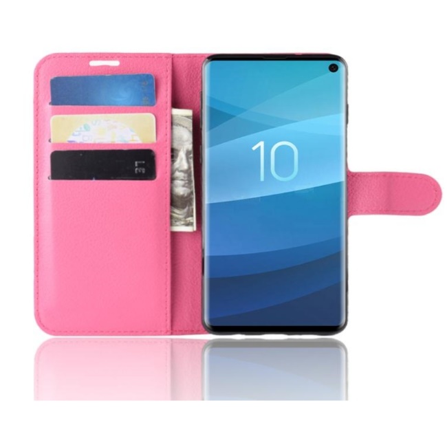 PKG 三星S10e 皮套 側翻式-精選皮套-經典款式-玫紅