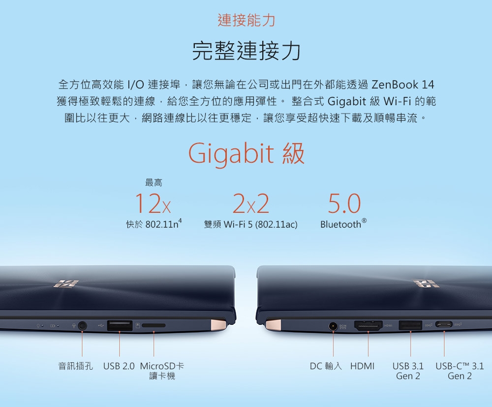 ASUS UX434FLC 14吋筆電(i7-10510U/1T SSD/MX250/藍)