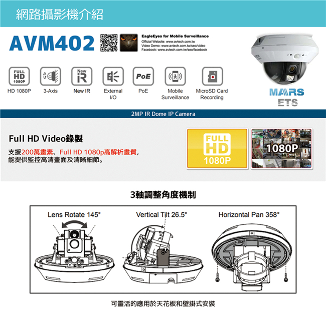 AVTECH FULL HD全室內監控套裝方案