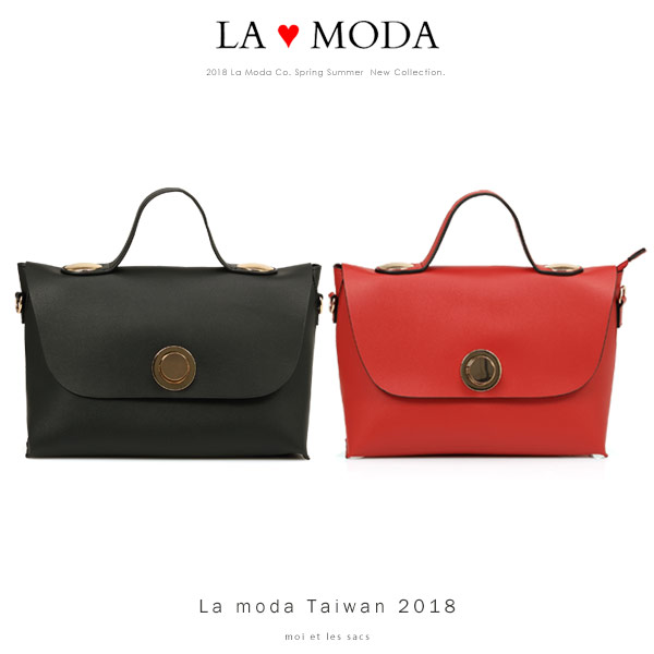 La Moda 質感百搭大容量肩背斜背子母包(黑)