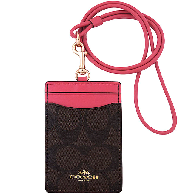 【平均一件$944】COACH 紅色大C PVC手拿包+莓紅色大C PVC識別證件夾