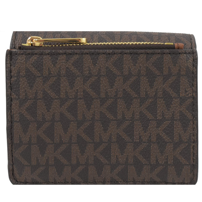 MICHAEL KORS MONTGOMERY MK字PVC釦式零錢短夾(深咖)