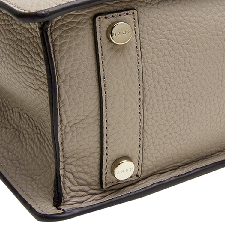 DKNY LOGO印字金屬鎖頭手提包 灰