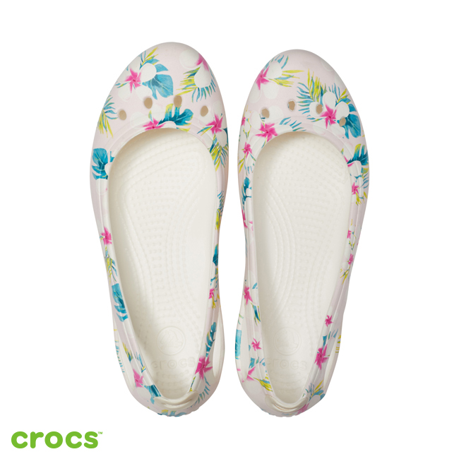 Crocs 卡駱馳 (女鞋) 卡笛花卉輕便鞋-205633-95X