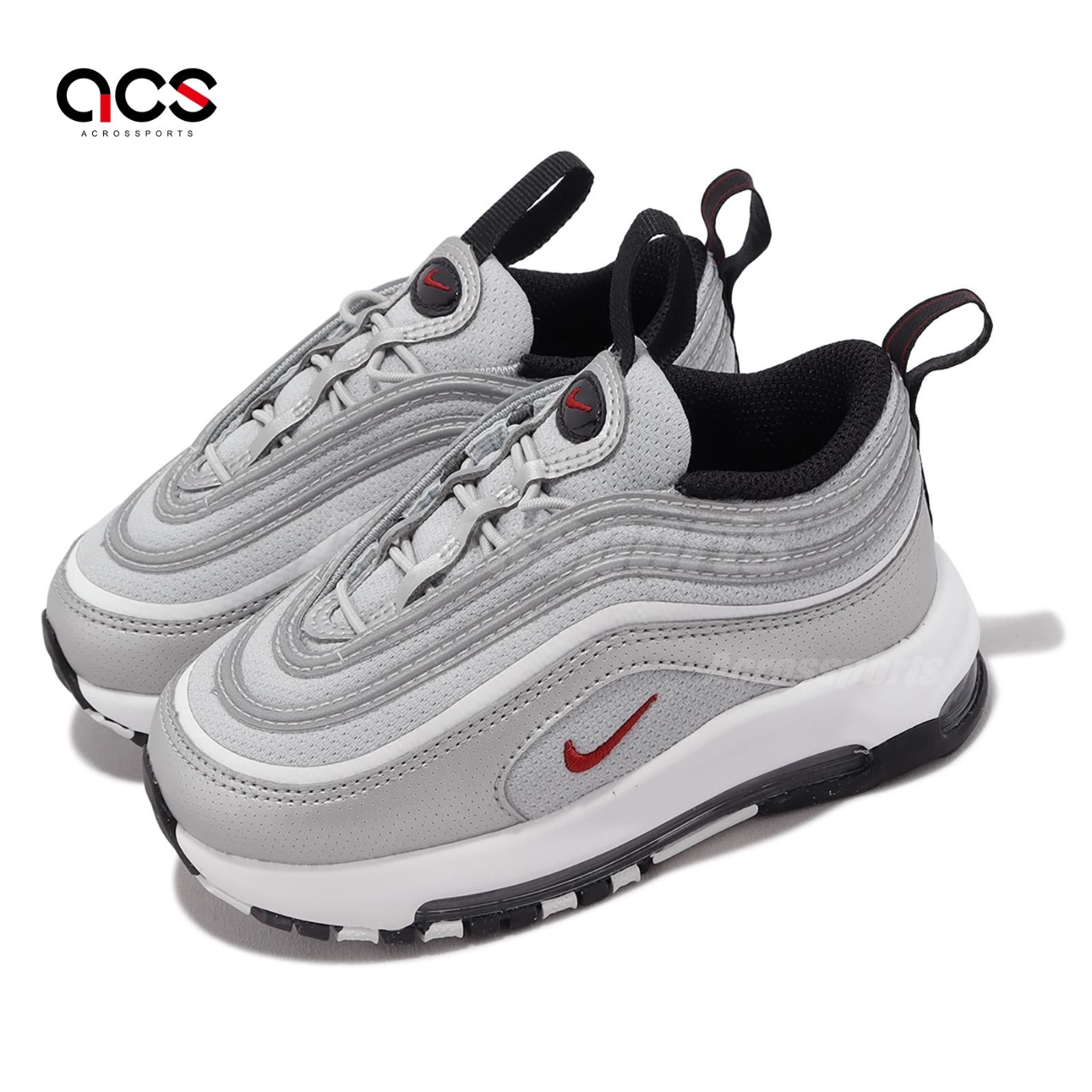 Nike 童鞋Air Max 97 QS TD 小童幼童銀白紅子彈氣墊小朋友無鞋帶FB2964