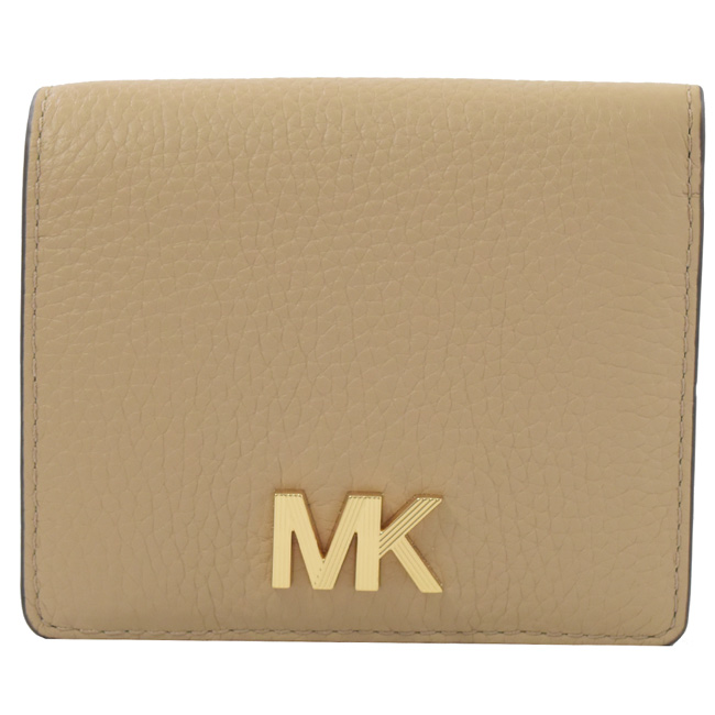 MICHAEL KORS MONTGOMERY大金屬MK字釦式零錢短夾(淡褐色)