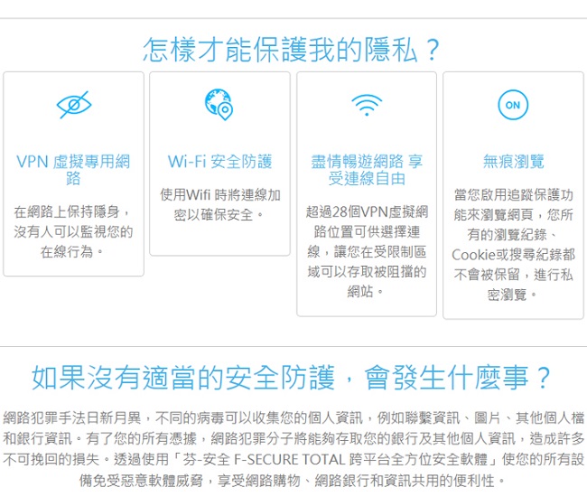 F-Secure TOTAL 跨平台全方位安全軟體1~3台裝置1年授權